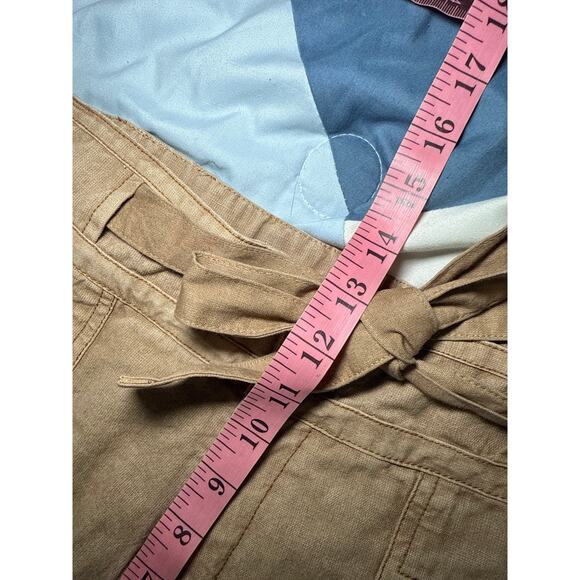 Free People One Penny tan high waisted pleated raw hem shorts womens 2 boho - Picture 8 of 10